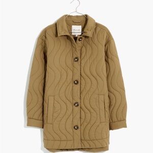 Madewell Belrose Quilted Olive Khaki Shirt Jacket Button NWT xxs